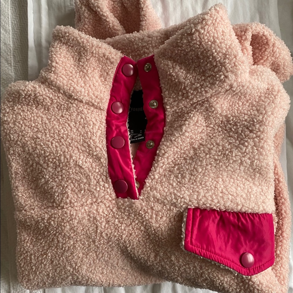 Pink forever 21 cropped pullover